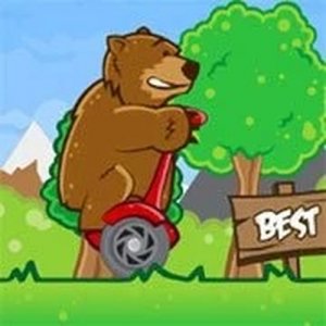 Bear on a Scooter Online Arcade Game