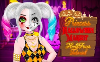 Princess Halloween Makeup Half Faces Tutorial - Beauty Salon Game